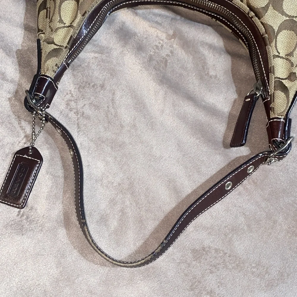 COACH 6045 Signature Canvas Half Moon Handbag - Brown Y2K
